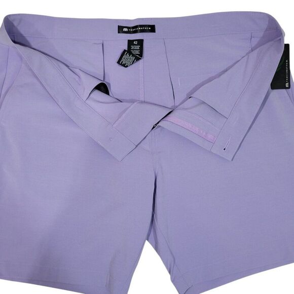 Travis Mathew Shorts Men Size 42 Performance Golf Tech Chino Lavender Preppy NEW - Picture 4 of 16